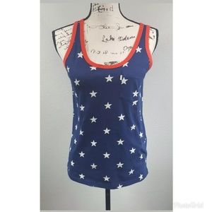 Levi's Blue White Star Red TrimPrint Tank Top Patriotic Size XS